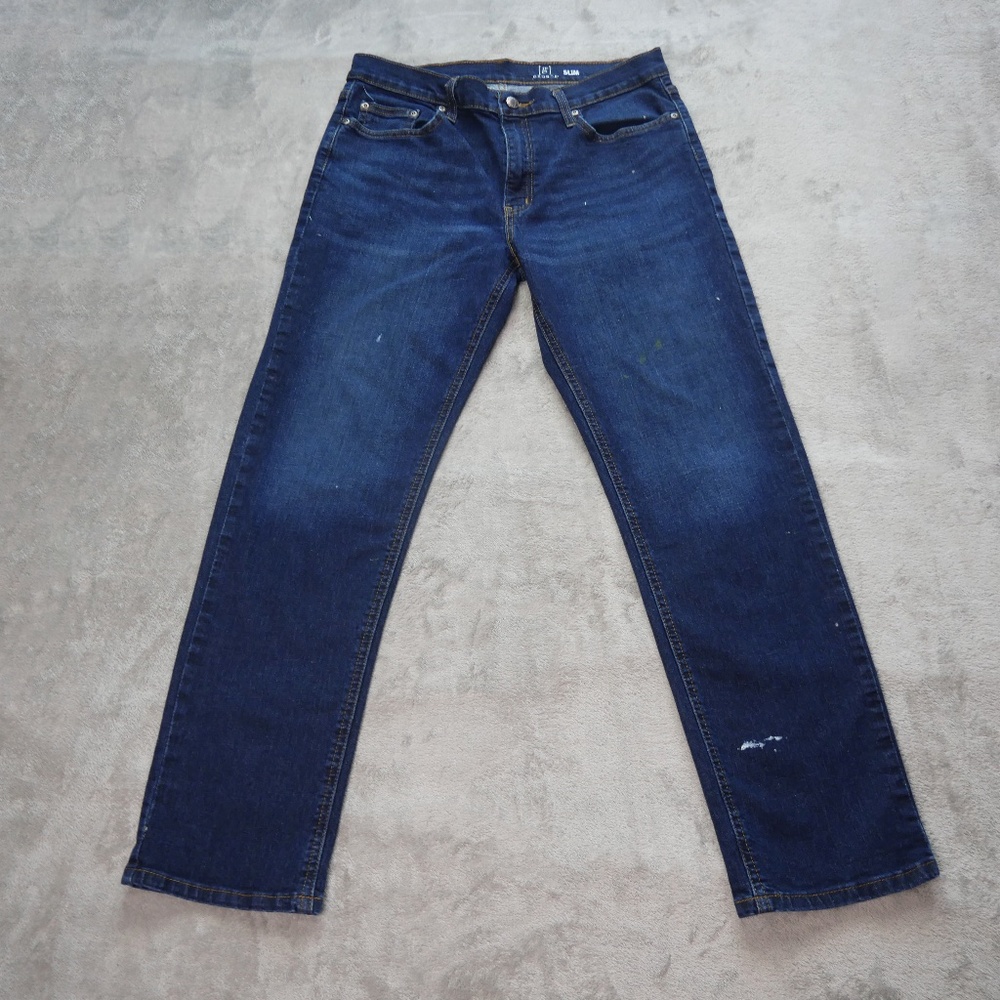 George Painters Jeans Mens Size 33Wx28L Dark Blue Casual Work Denim Pants